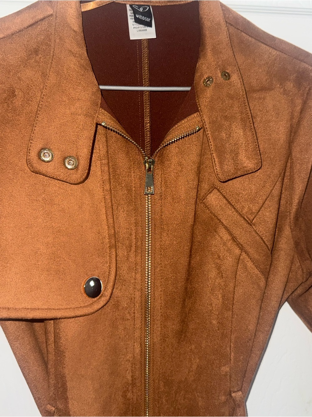 Windsor Suede-Effect Belted Trench Coat - Camel Brown - Picture 2 of 3